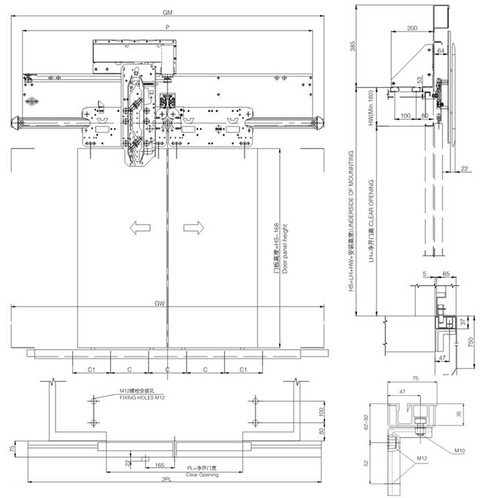 Photos and Drawing of ECO Door Operator